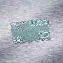 Concrete mixer blue-gray magnetic business card