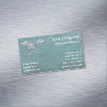 Concrete mixer blue-gray magnetic business card