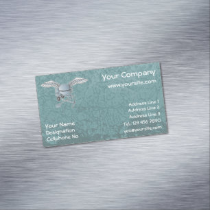 Concrete mixer blue-gray magnetic business card