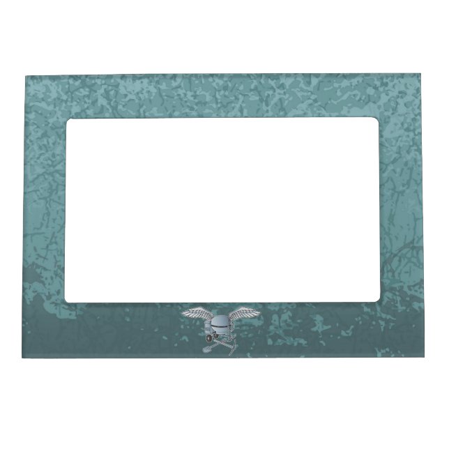 Concrete mixer blue-gray magnetic picture frame (Front)