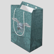 Concrete mixer blue-gray medium gift bag