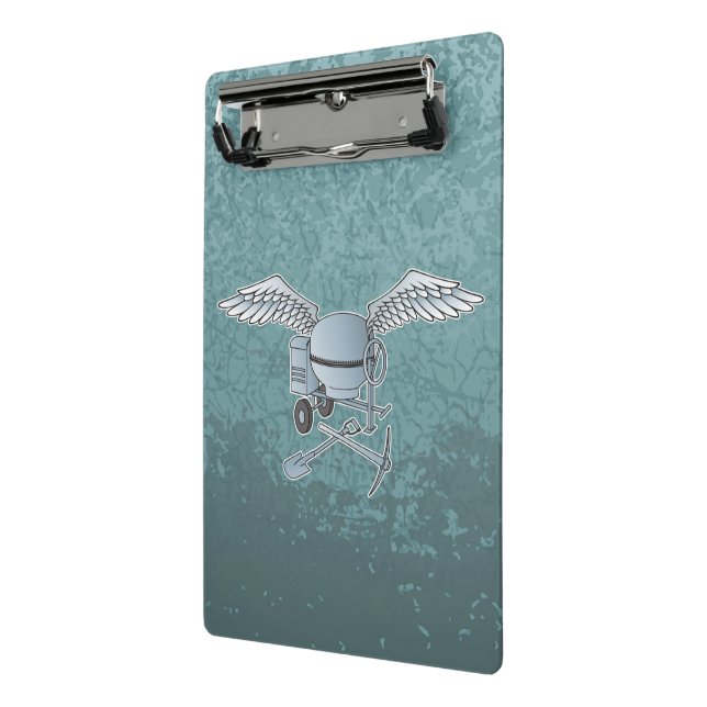 Concrete mixer blue-gray mini clipboard (Angled2)