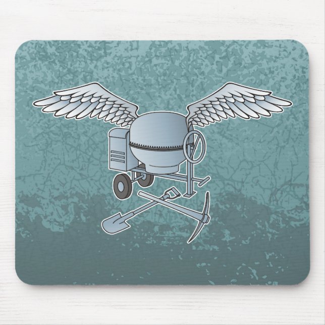 Concrete mixer blue-gray mouse pad (Front)