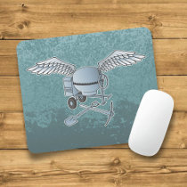 Concrete mixer blue-gray mouse pad