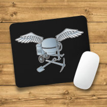 Concrete mixer blue-gray mouse pad