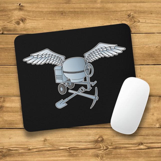 Concrete mixer blue-gray mouse pad (Creator Uploaded)