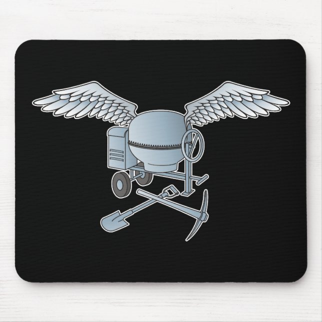 Concrete mixer blue-gray mouse pad (Front)