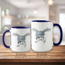 Concrete mixer blue-gray mug