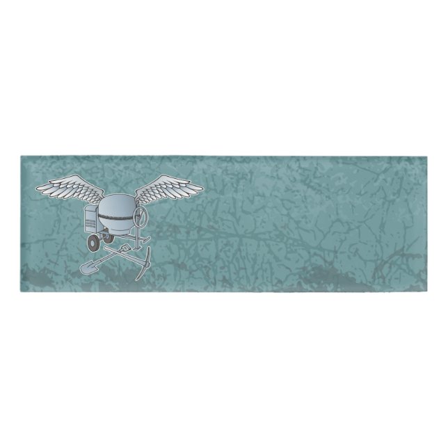 Concrete mixer blue-gray name tag (Front)