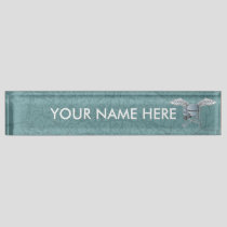 Concrete mixer blue-gray nameplate