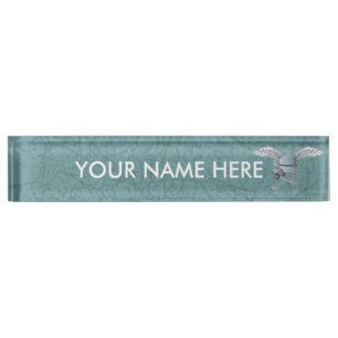 Concrete mixer blue-gray nameplate
