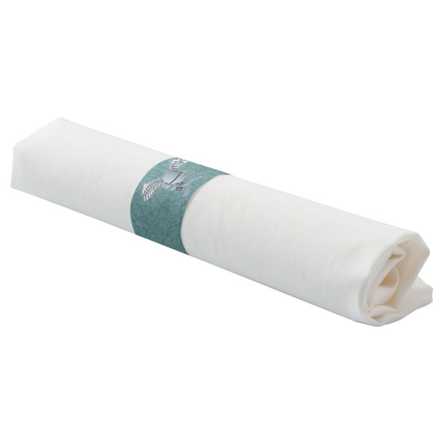 Concrete mixer blue-gray napkin bands (Angled)