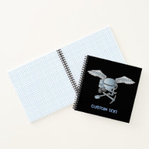 Concrete mixer blue-gray notebook