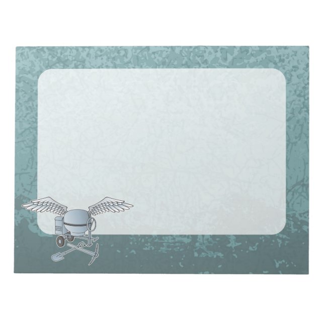 Concrete mixer blue-gray notepad (Front)