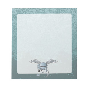 Concrete mixer blue-gray notepad