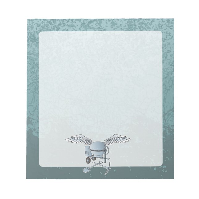 Concrete mixer blue-gray notepad (Front)