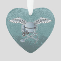 Concrete mixer blue-gray ornament