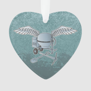 Concrete mixer blue-gray ornament