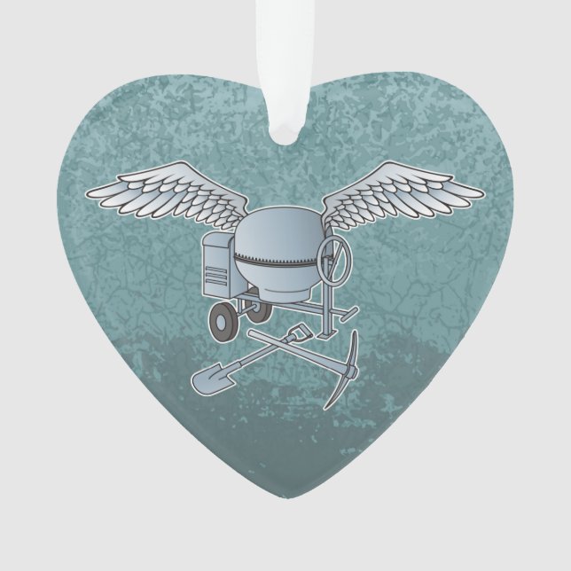 Concrete mixer blue-gray ornament (Front)