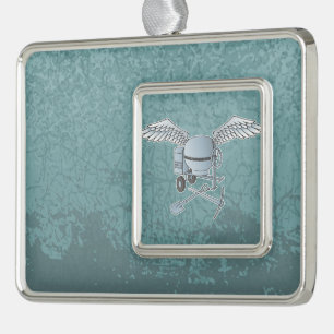 Concrete mixer blue-gray ornament