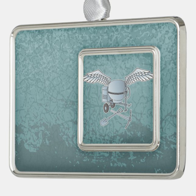 Concrete mixer blue-gray ornament (Left)
