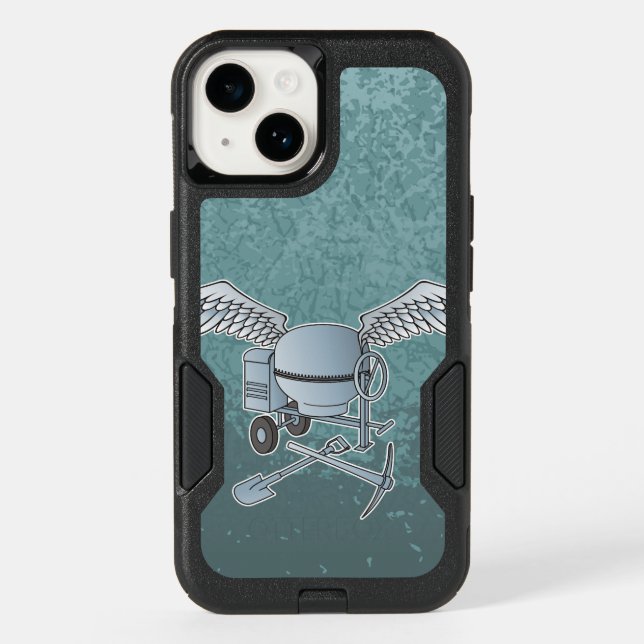 Concrete mixer blue-gray otterbox iPhone case (Back)