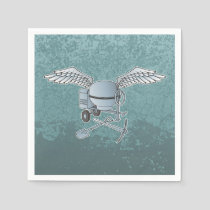 Concrete mixer blue-gray paper napkins