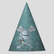 Concrete mixer blue-gray party hat