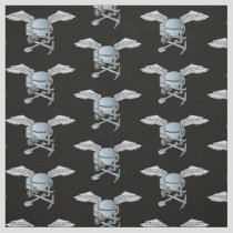 Concrete Mixer Blue-Gray Pattern Fabric