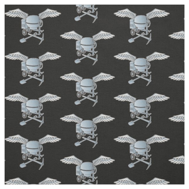 Concrete Mixer Blue-Gray Pattern Fabric (Swatch)
