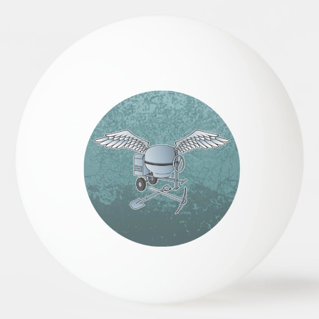 Concrete mixer blue-gray Ping-Pong ball (Back)