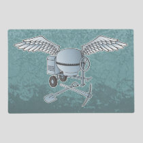 Concrete mixer blue-gray placemat
