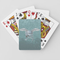 Concrete mixer blue-gray playing cards