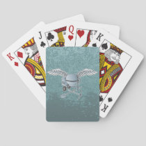 Concrete mixer blue-gray playing cards