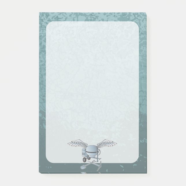 Concrete mixer blue-gray post-it notes (Front)