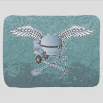 Concrete mixer blue-gray receiving blanket