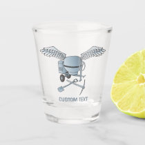 Concrete Mixer Blue-Gray Shot Glass