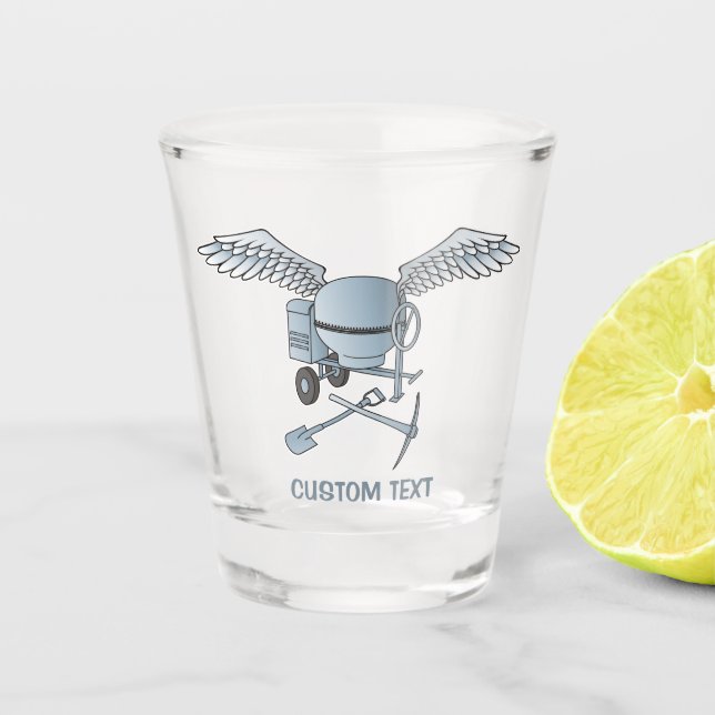 Concrete Mixer Blue-Gray Shot Glass (Front)