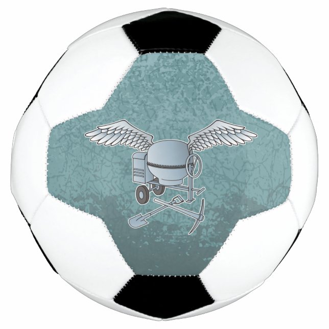 Concrete mixer blue-gray soccer ball (Front)