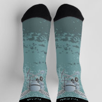 Concrete Mixer Blue-Gray Socks