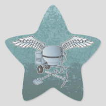 Concrete mixer blue-gray star sticker