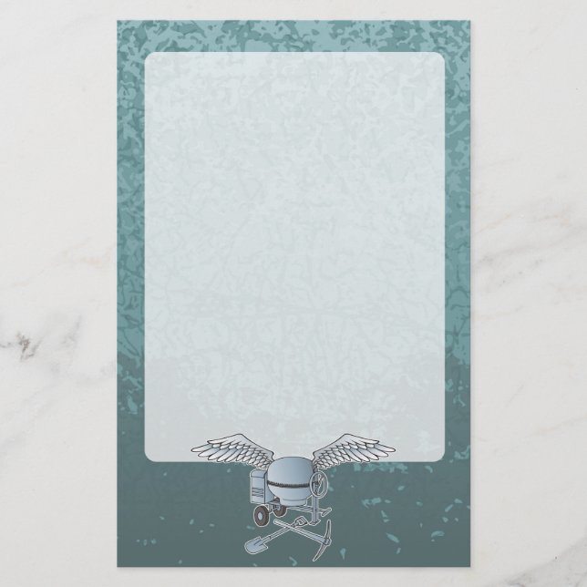 Concrete mixer blue-gray stationery (Front)