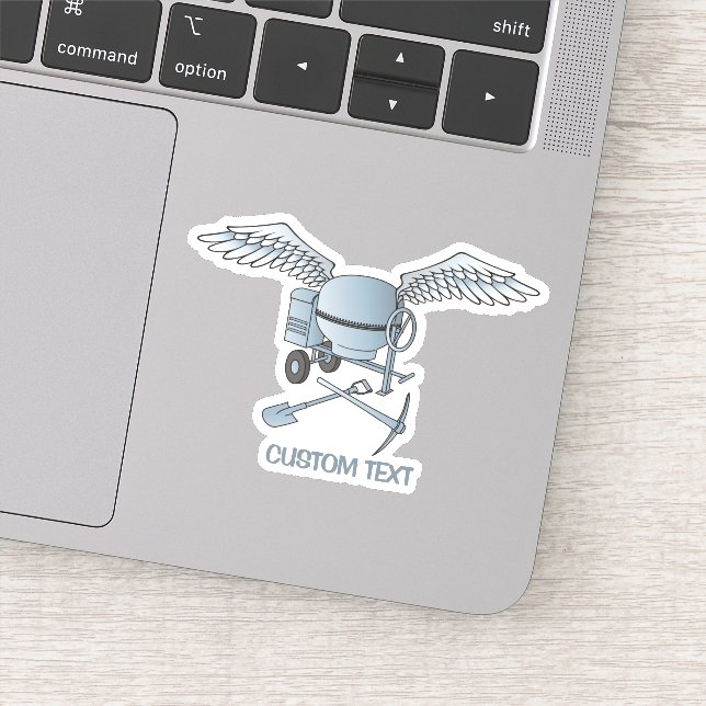 Concrete Mixer Blue-Gray Sticker (Detail)