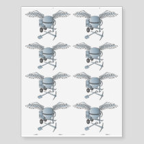 Concrete mixer blue-gray temporary tattoos