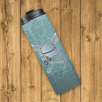 Concrete mixer blue-gray thermal tumbler