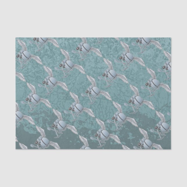 Concrete mixer blue-gray tissue paper (Front)