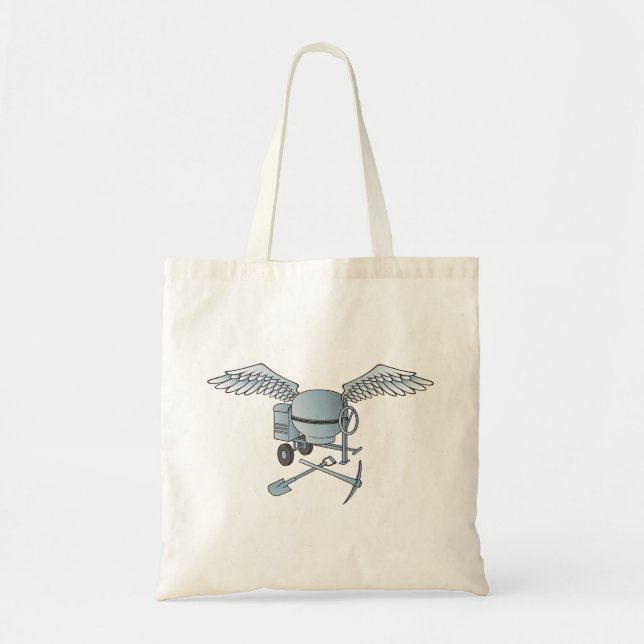 Concrete mixer blue-gray tote bag (Front)