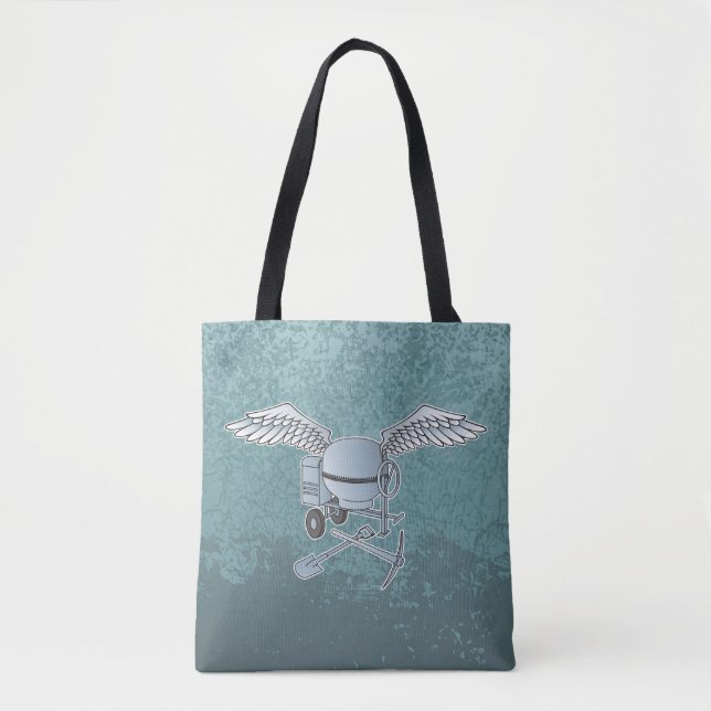 Concrete mixer blue-gray tote bag (Front)