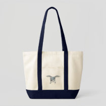 Concrete mixer blue-gray tote bag