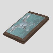 Concrete mixer blue-gray tri-fold wallet